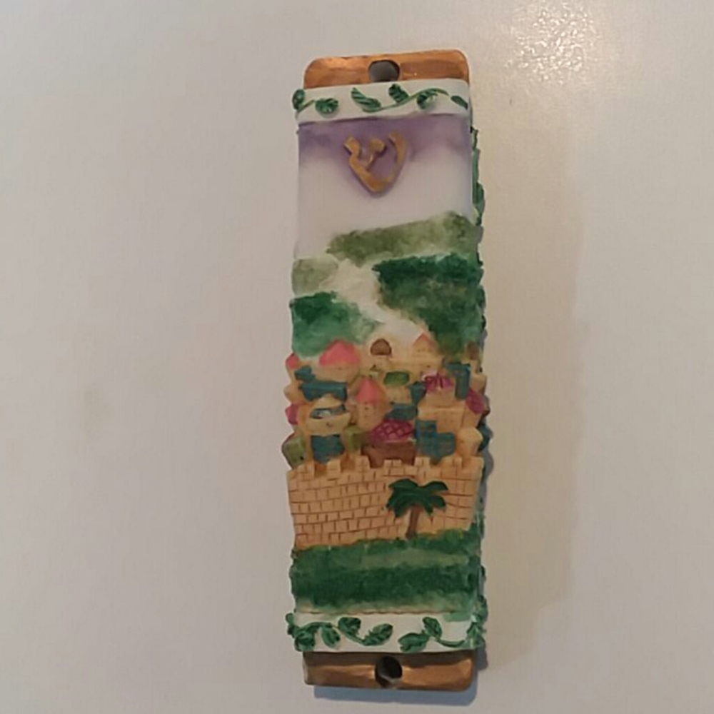Hand Painted Mezuzah including scroll